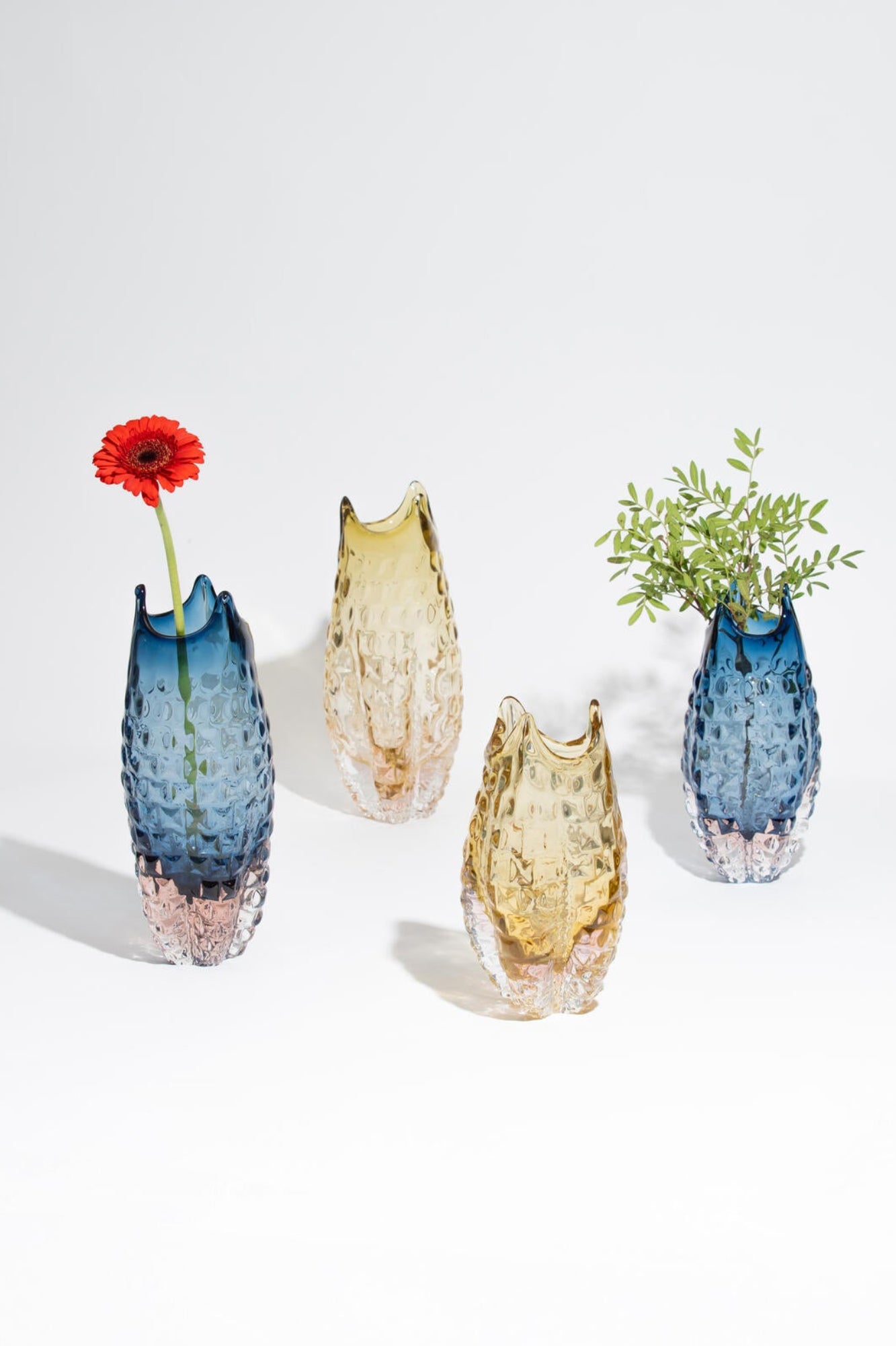 Lyngblomst vase, H25 cm – Champagne/Rosa
